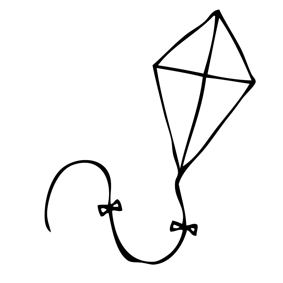 kite clipart images black and white - photo #33